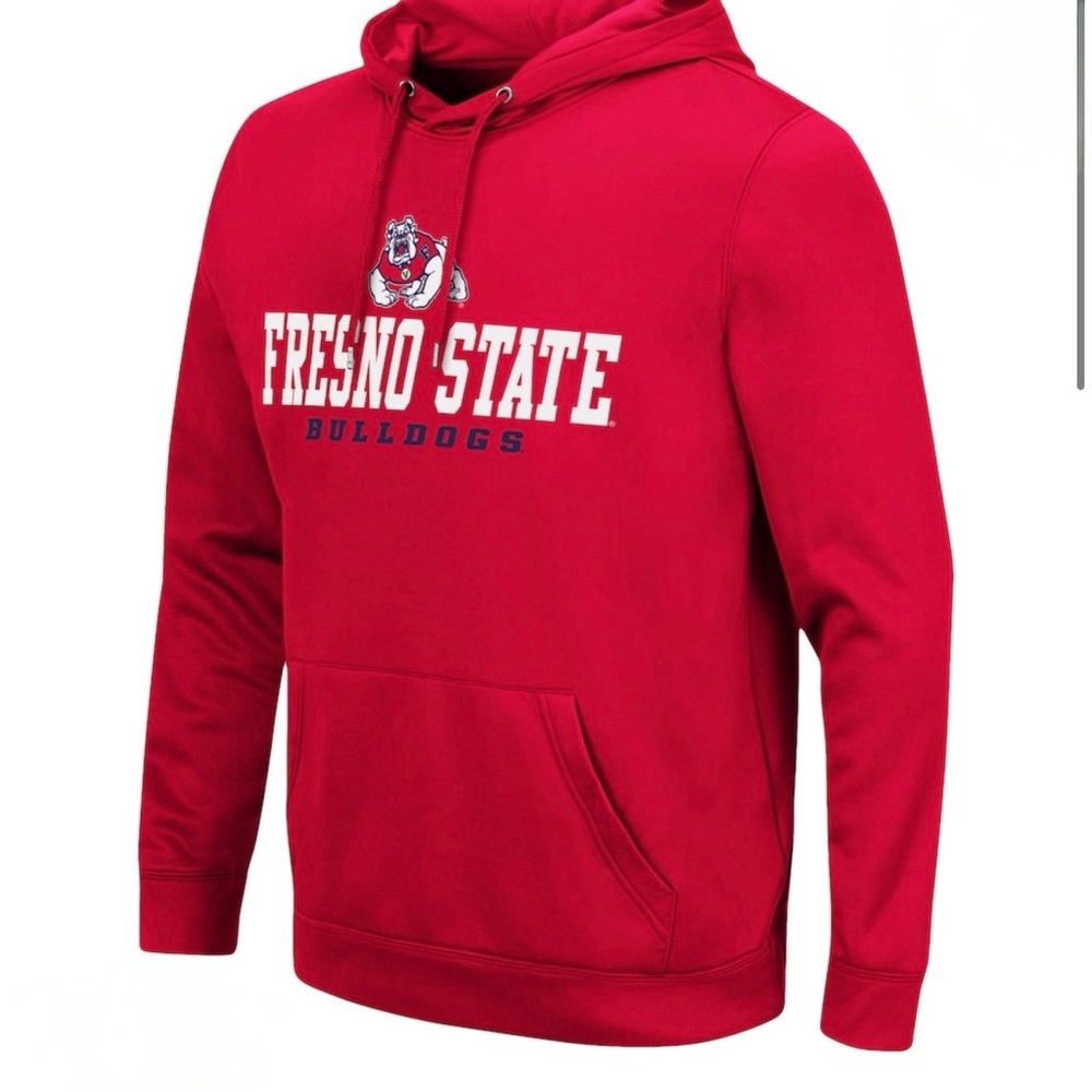Men's Colosseum Red Fresno State Bulldogs Lantern Pullover Hoodie L